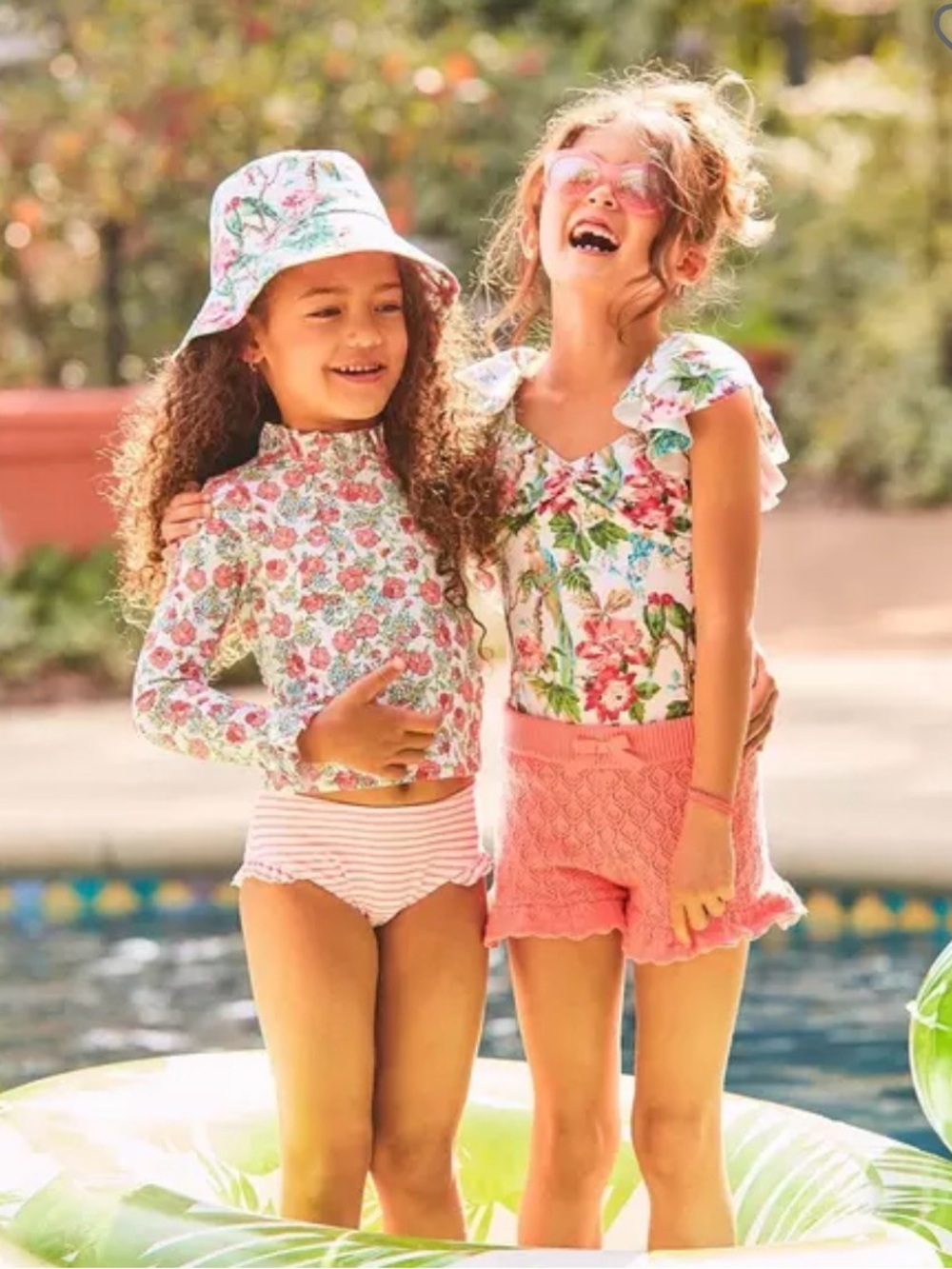 Janie and Jack Pink Gate away Crochet Top and Shorts Matching Set Size: 3T| Boho
